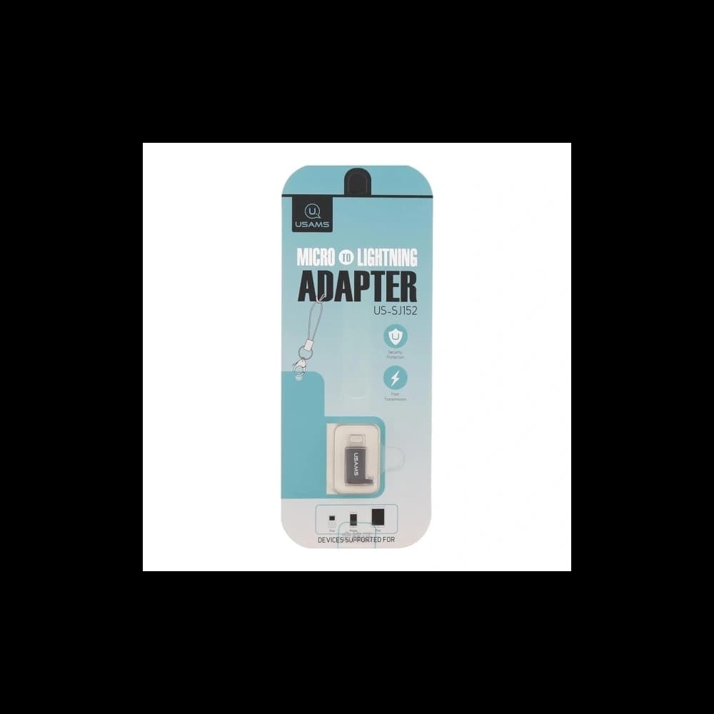 USAMS US-SJ152 microUSB / Lightning Adapter mit Band schwarz - 5