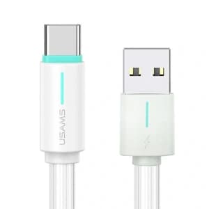 USAMS YU Serie US-SJ732 USB-A / USB-C Kabel 3A 1m Weiß