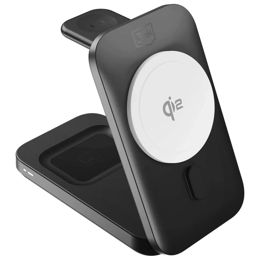 3MK MagRocket 3-in-1 15W Qi2 MPP Black Wireless Charger - 4