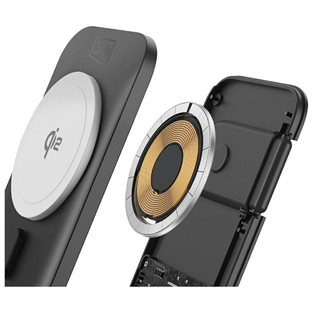 3MK MagRocket 3-in-1 15W Qi2 MPP Black Wireless Charger - 9