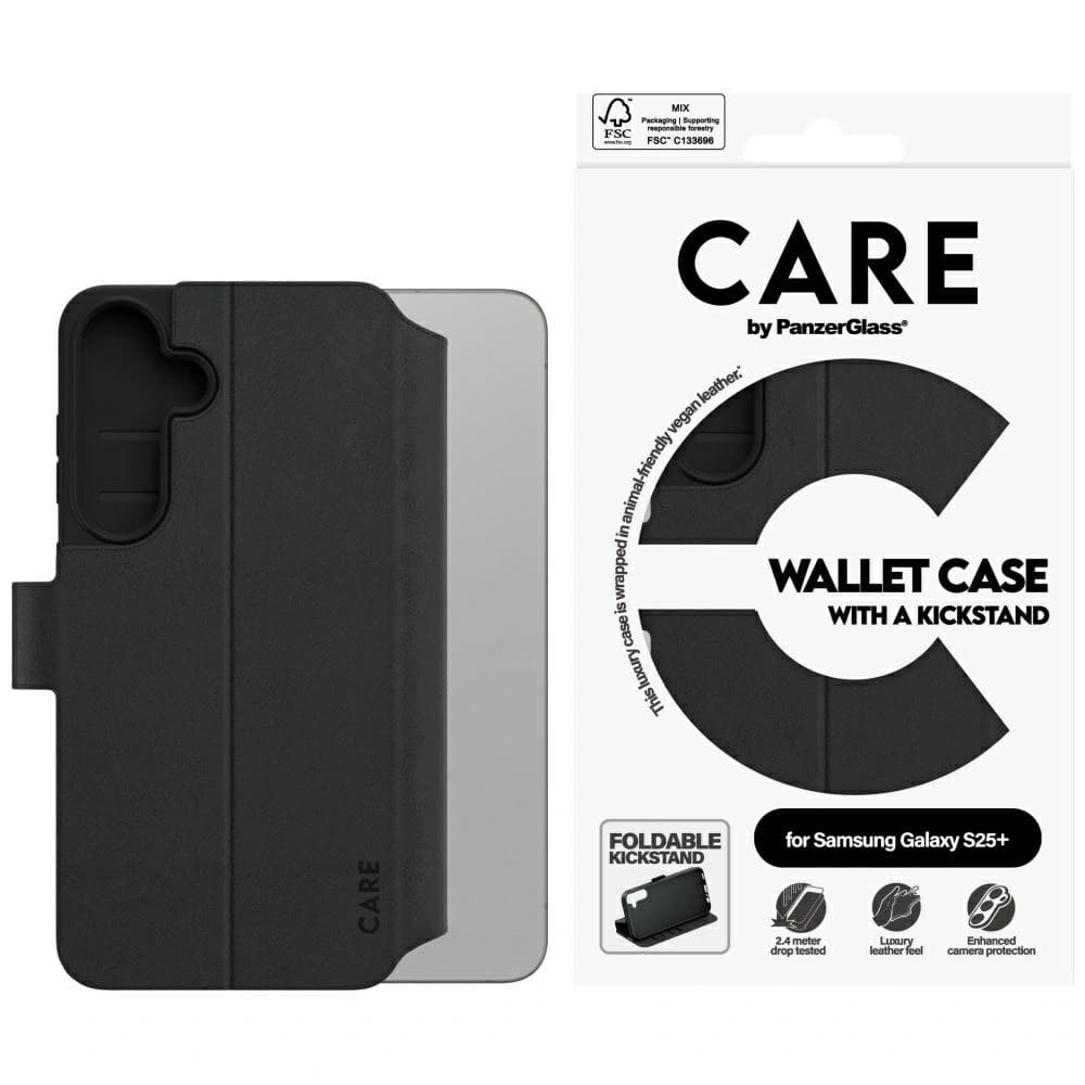 CARE by PanzerGlass Feature Wallet Kickstand Samsung Galaxy S25+ Plus black - 1