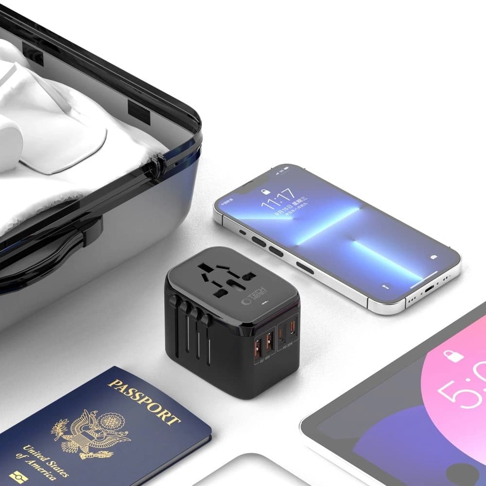 Tech-Protect TA200 Reiseadapter EU / UK / US / AU 2xUSB-A, 2xUSB-C Schwarz - 7