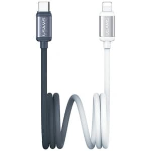 USAMS Bicolor Serie SJ757 PD 30W USB-C / Lightning Kabel 1,2 m schwarz-weiß