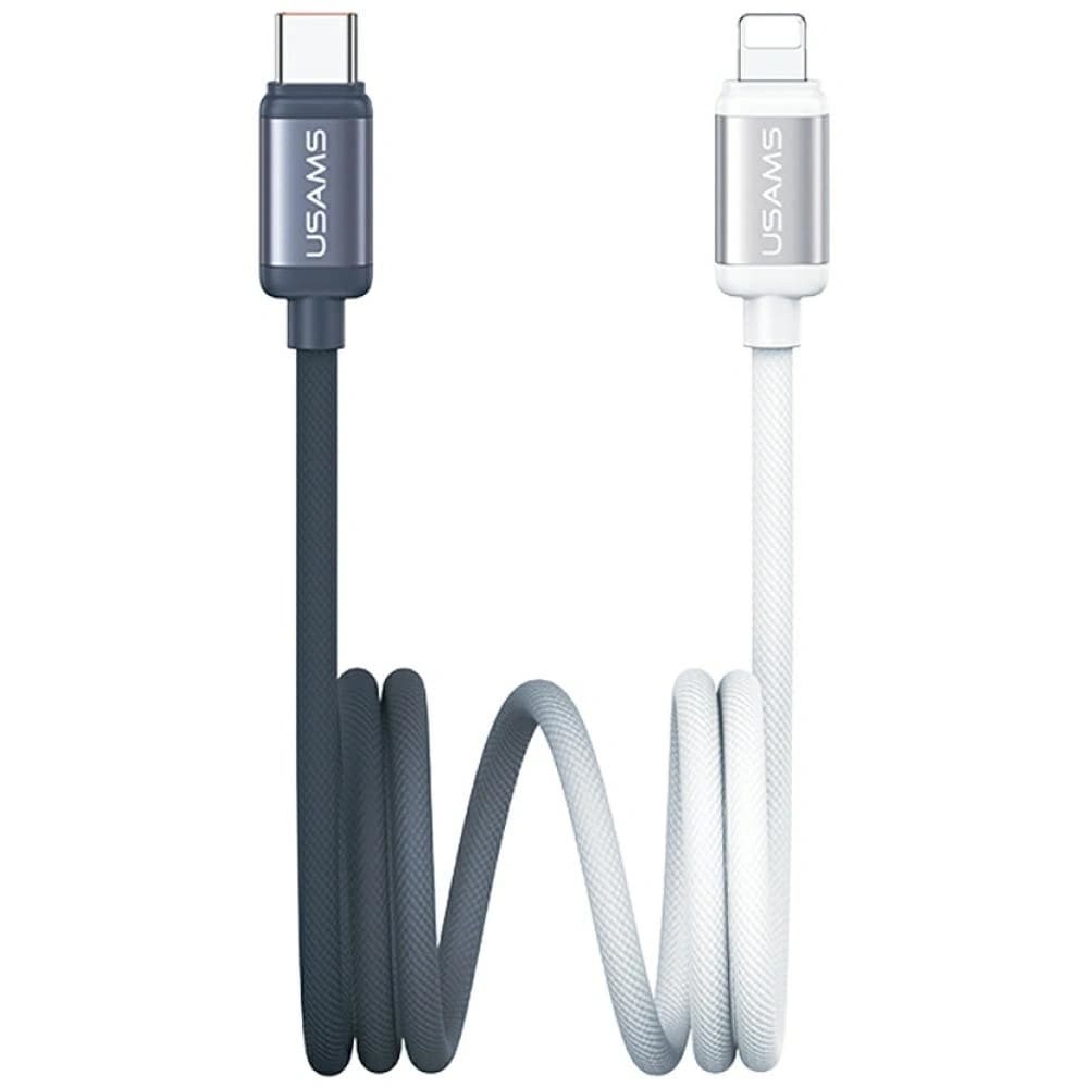 USAMS Bicolor Serie SJ757 PD 30W USB-C / Lightning Kabel 1,2 m schwarz-weiß - 1