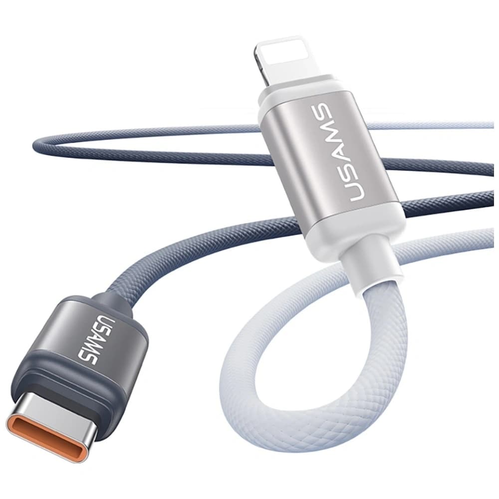 USAMS Bicolor Serie SJ757 PD 30W USB-C / Lightning Kabel 1,2 m schwarz-weiß - 2