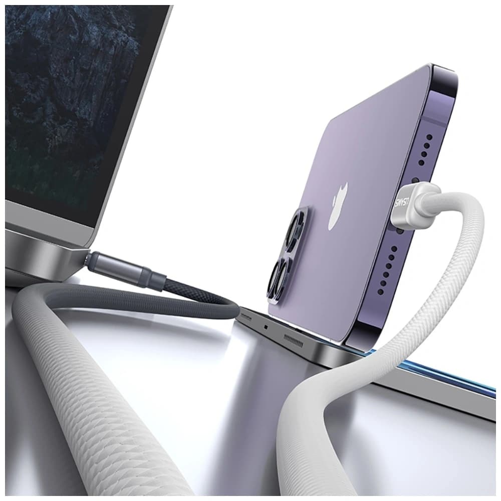 USAMS Bicolor Serie SJ757 PD 30W USB-C / Lightning Kabel 1,2 m schwarz-weiß - 6