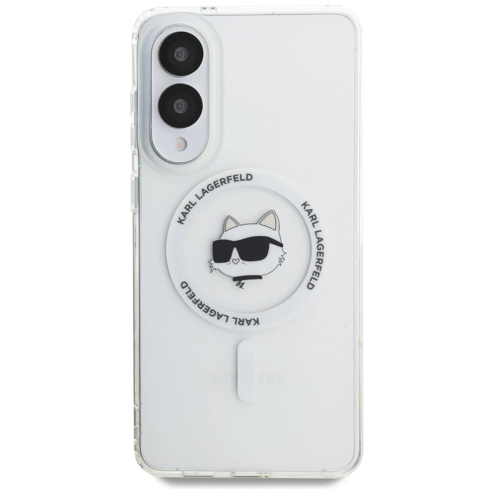 Karl Lagerfeld Button Choupette Head Printed Logo MagSafe Samsung Galaxy S25 Edge white - 3