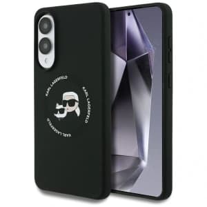 Karl Lagerfeld Silicone Double Heads And Circle MagSafe Samsung Galaxy S25 Edge black