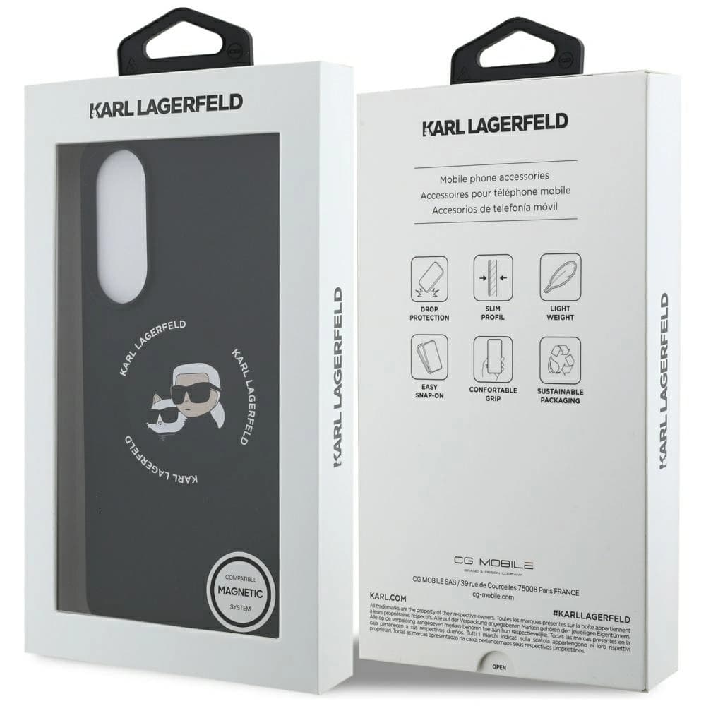 Karl Lagerfeld Silicone Double Heads And Circle MagSafe Samsung Galaxy S25 Edge black - 8