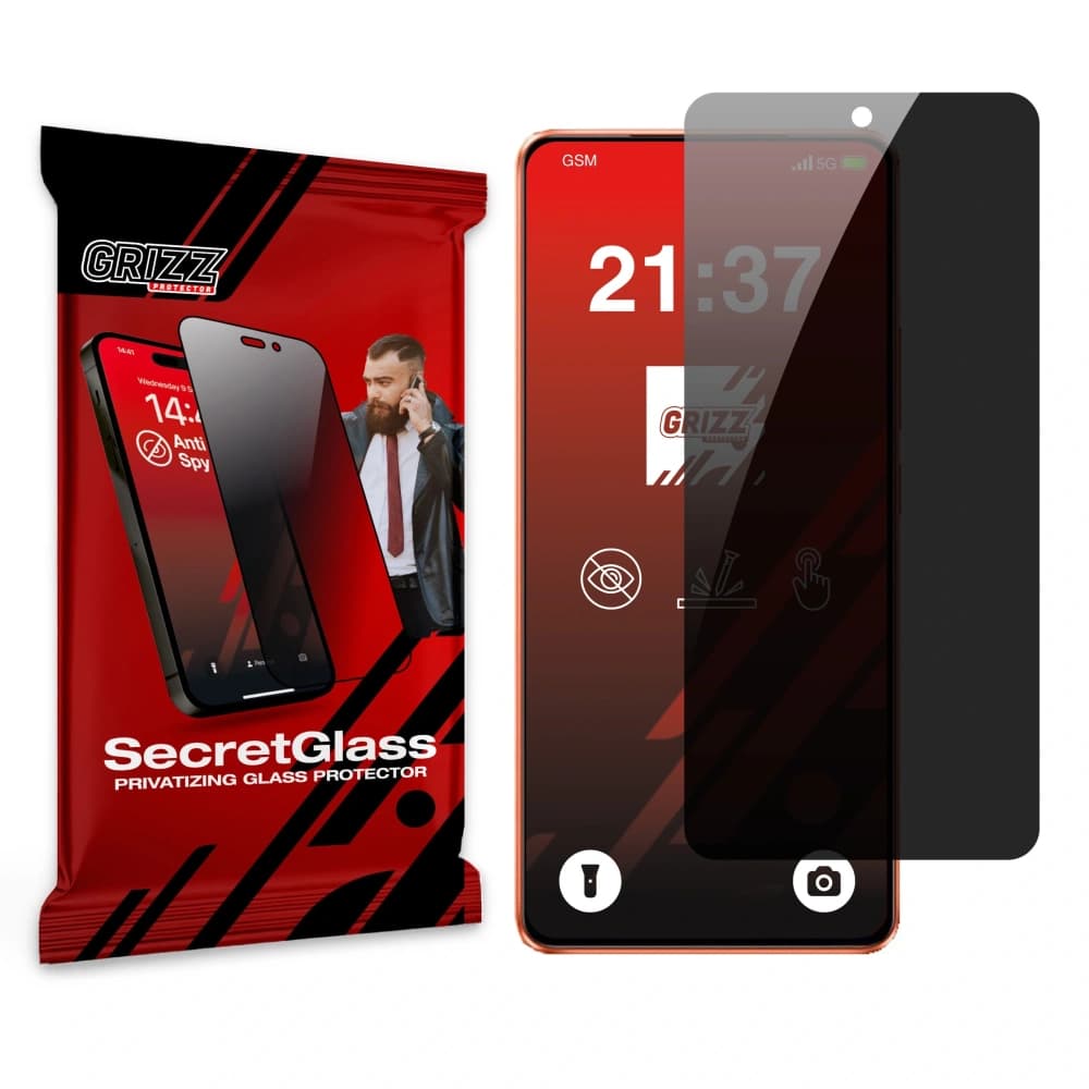 Matowe szkło prywatyzujące GrizzGlass SecretGlass do Vivo iQOO Z10 Turbo Pro - 1