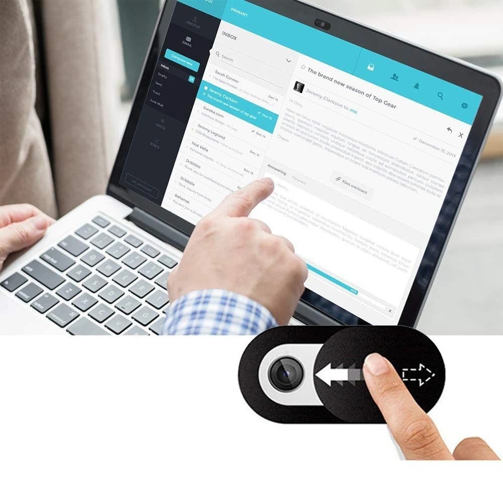 Tech-Protect Cam Fit+ Laptop Webcam Cover Black [3 PACK] - 2