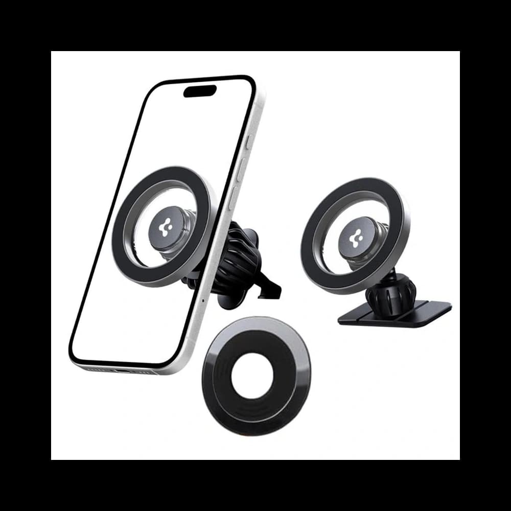 Uchwyt samochodowy na kokpit / do kratki Spigen MFT13 Magnetic MagSafe Dashboard & Vent Car Mount Silver - 1