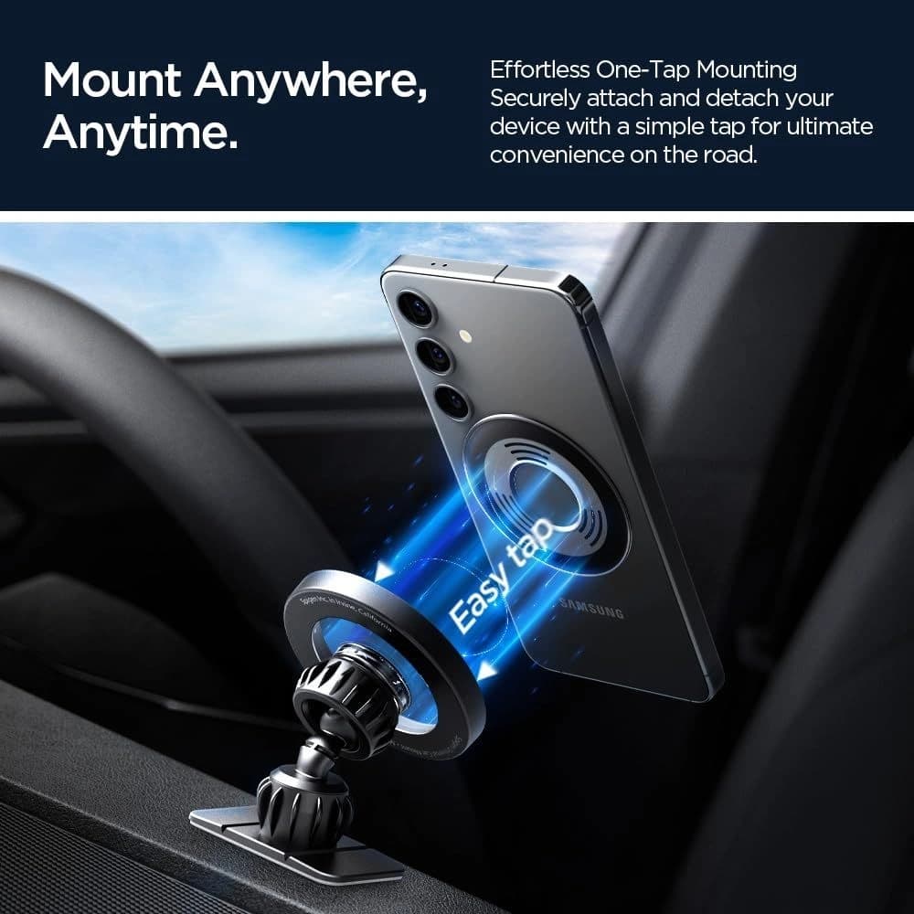 Uchwyt samochodowy na kokpit / do kratki Spigen MFT13 Magnetic MagSafe Dashboard & Vent Car Mount Black - 8