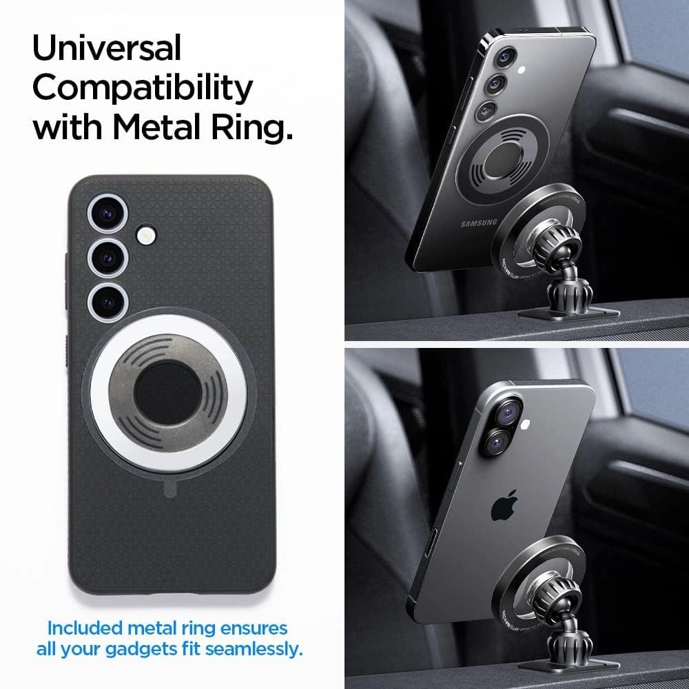 Uchwyt samochodowy na kokpit / do kratki Spigen MFT13 Magnetic MagSafe Dashboard & Vent Car Mount Black - 10