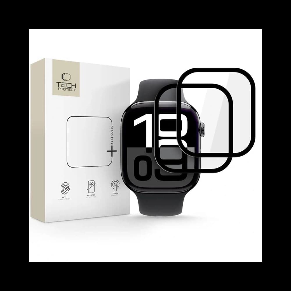 Tech-Protect Glass Flex+ Apple Watch 10 46mm Schwarz [2 STÜCK] - 1
