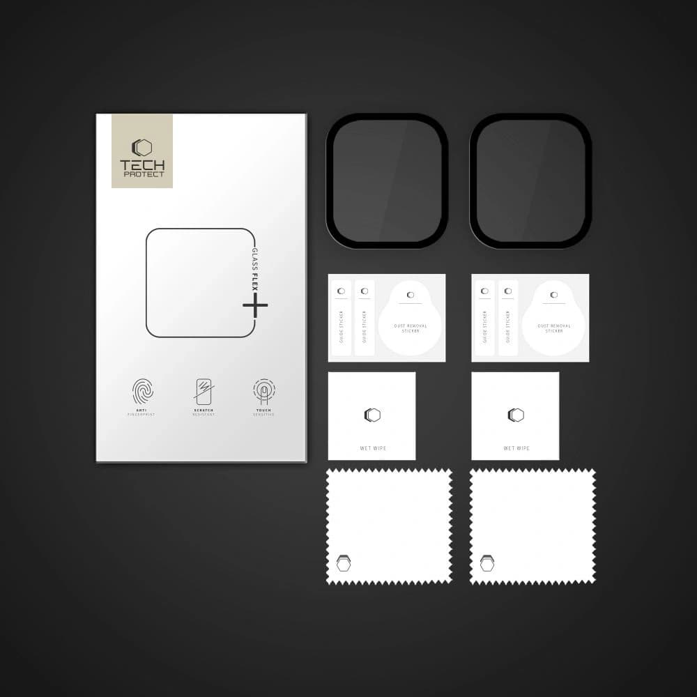 Tech-Protect Glass Flex+ Apple Watch 10 46mm Schwarz [2 STÜCK] - 4