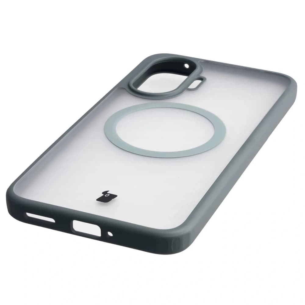 Etui z pierścieniem magnetycznym Bizon Case MatteO do Xiaomi POCO F7 przydymione-szare - 6