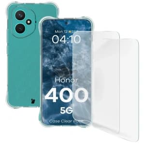 Bizon Case Clear Pack Hülle + 2x Displayschutzfolie Honor 400
