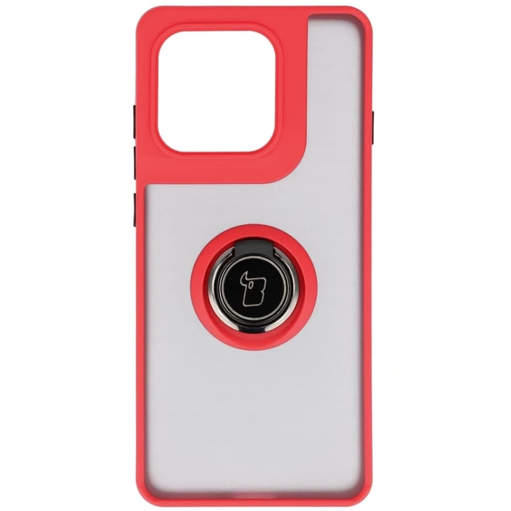 Bizon Case Hybrid Ring Motorola Edge 60 Pro rauchgrau mit rotem Rahmen - 2