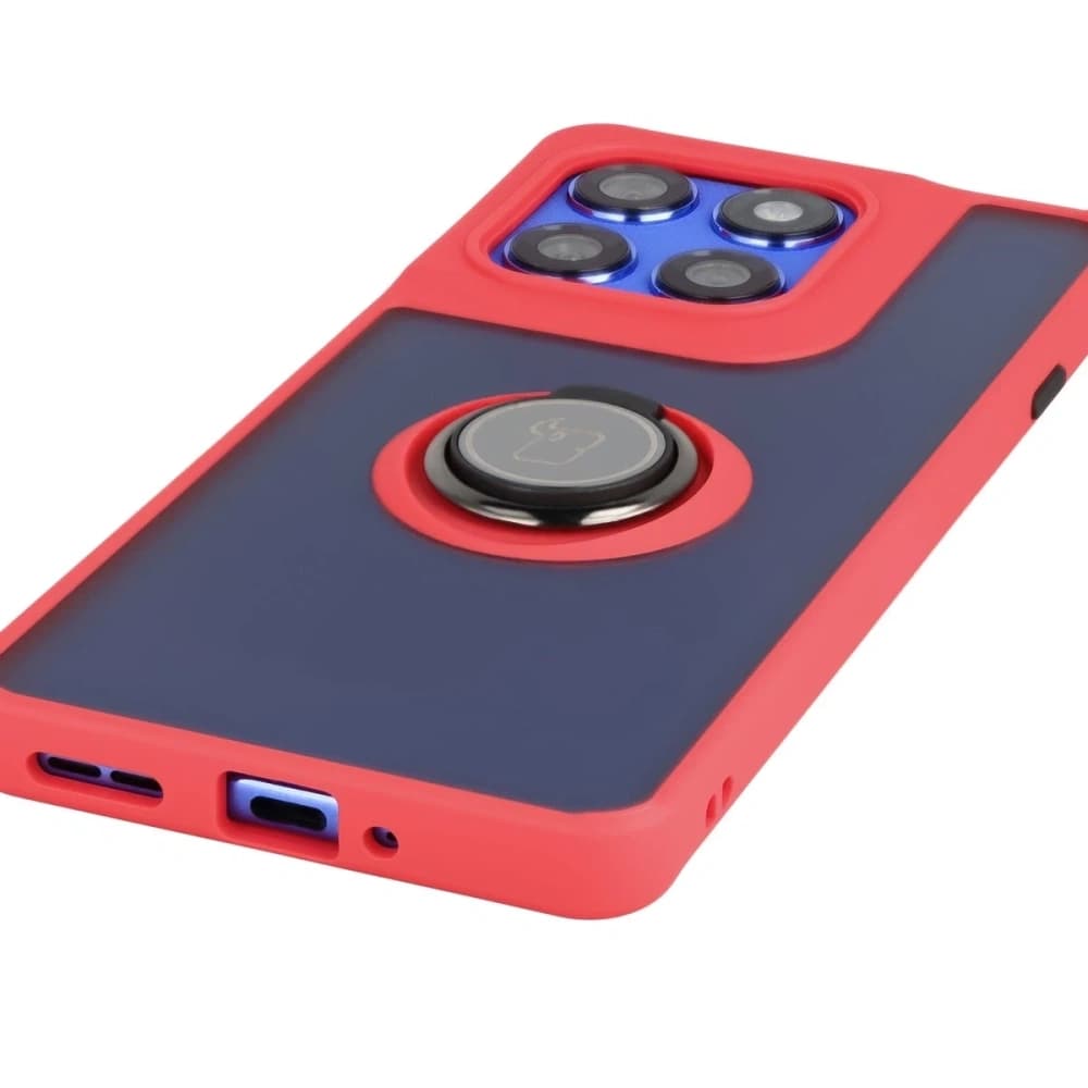 Bizon Case Hybrid Ring Motorola Edge 60 Pro rauchgrau mit rotem Rahmen - 5