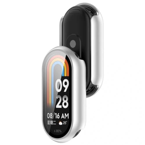 Bizon Case+Glass Watch Xiaomi Smart Band 10 silver