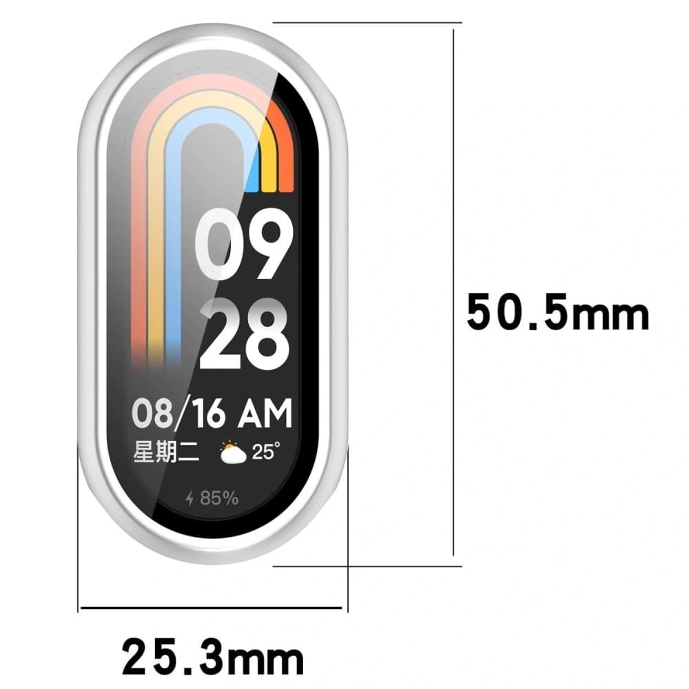 Bizon Case+Glass Watch Xiaomi Smart Band 10 silver - 2