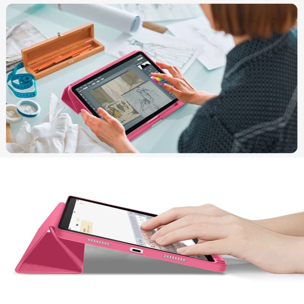 Tech-Protect SmartCase Pen Canvas Apple iPad 10.9" 2022 / 11" 2025 Magenta Bloom - 10