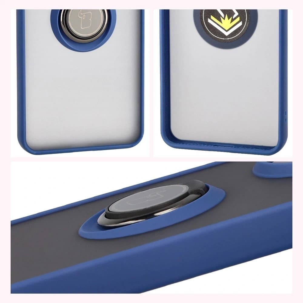 Bizon Case Hybrid Ring Xiaomi POCO F7 Pro rauchig mit marineblau - 4