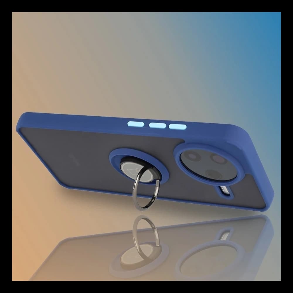 Bizon Case Hybrid Ring Xiaomi POCO F7 Pro rauchig mit marineblau - 6