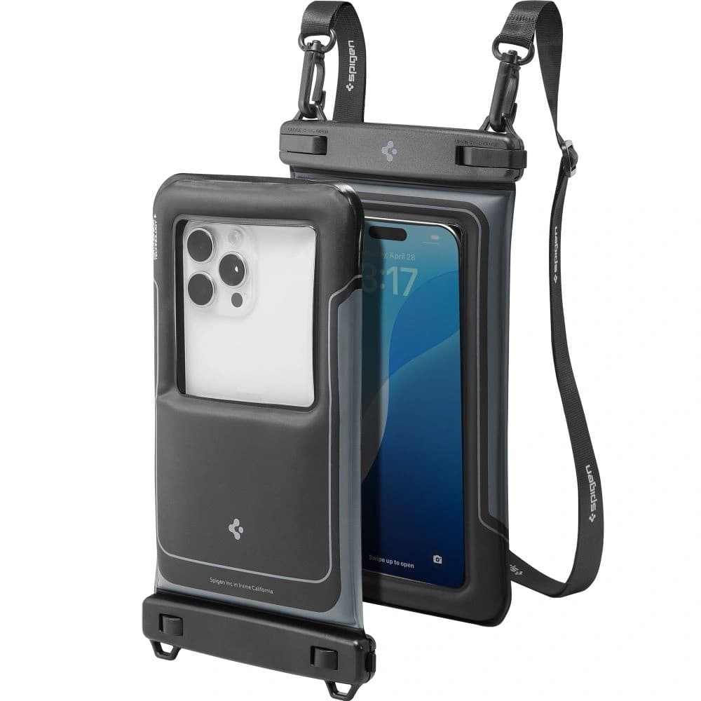 Spigen A611P Universal Waterproof Float Case Matte Black [2 PACK] - 1