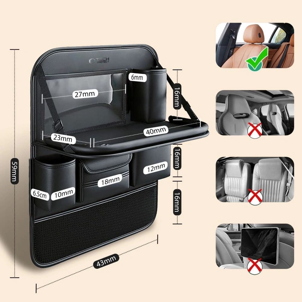 Tech-Protect UCA100 Backseat Car Organizer Black - 7