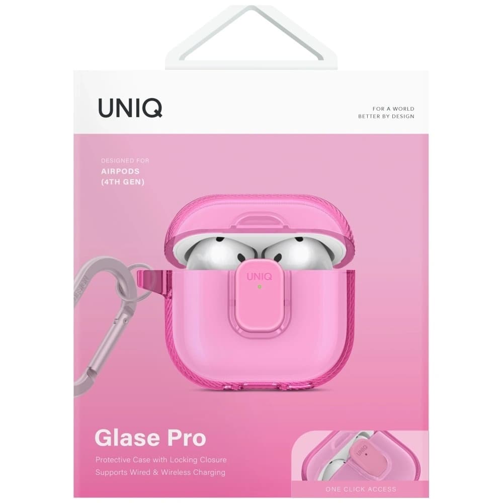 UNIQ Glase Pro Apple AirPods 4 Lock Case pink - 2