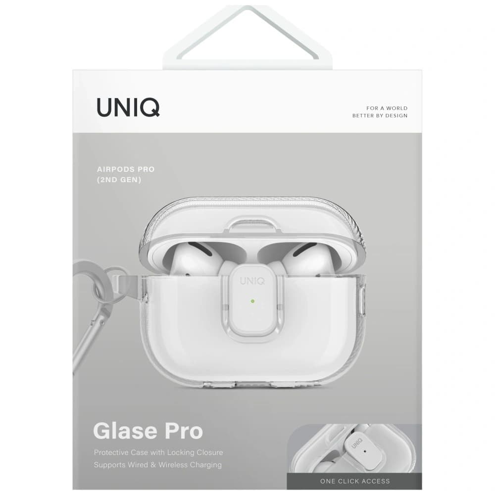 Etui UNIQ Glase Pro do Apple AirPods Pro 2 Lock Case przezroczysty - 2
