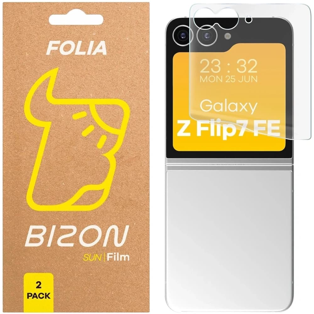 Bizon Glass Film Sun Duo Samsung Galaxy Z Flip7 FE [2 PACK] - 1