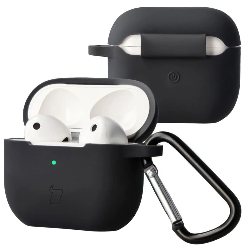 Silikonowe etui z karabińczykiem Bizon Case Headphone Silicone do Apple AirPods 3 czarne - 1