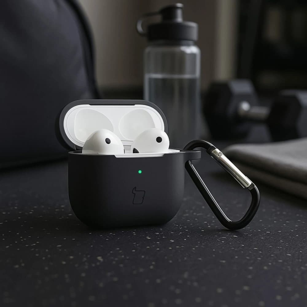 Silikonowe etui z karabińczykiem Bizon Case Headphone Silicone do Apple AirPods 3 czarne - 4