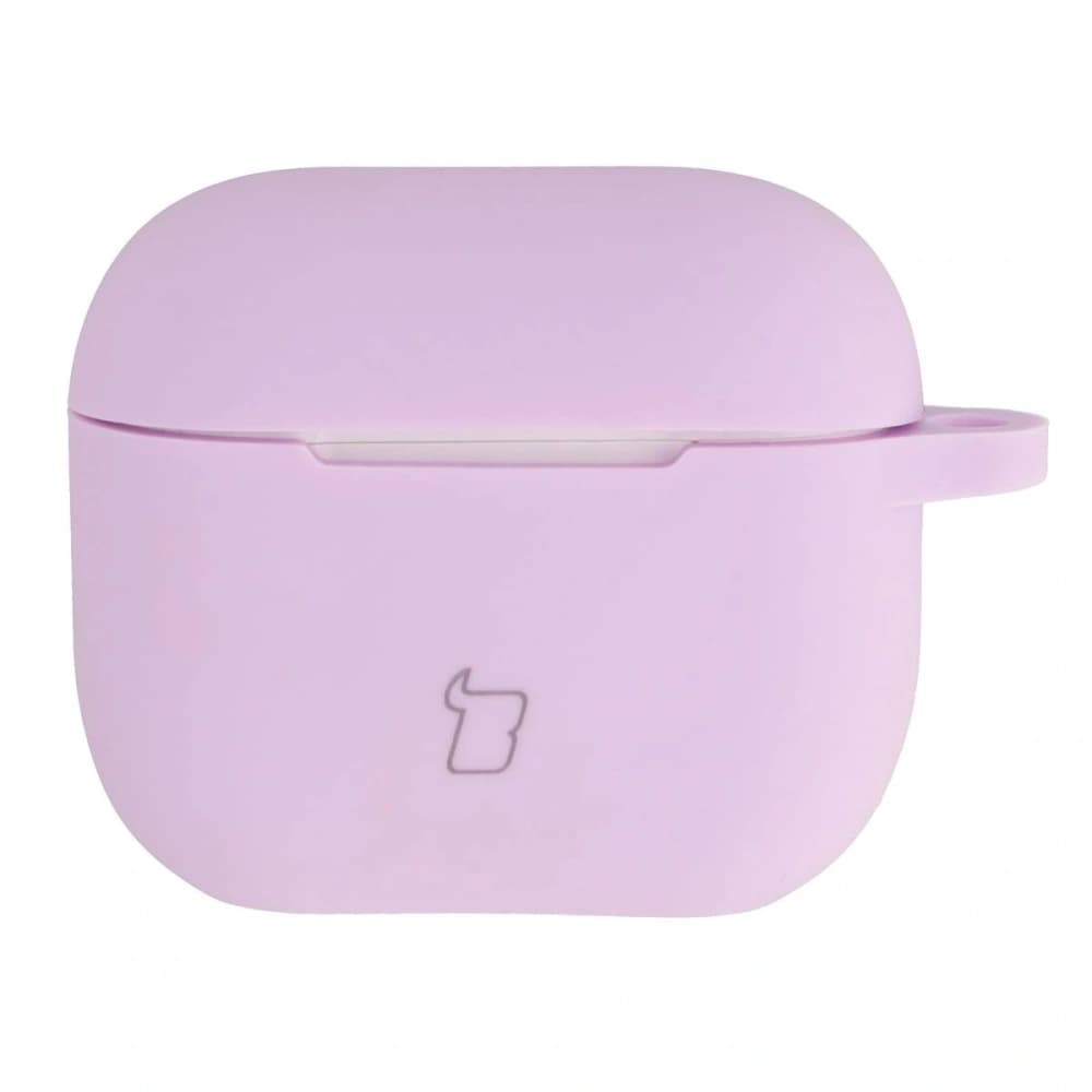 Silikonowe etui z karabińczykiem Bizon Case Headphone Silicone do Apple AirPods 3 lawendowe - 2