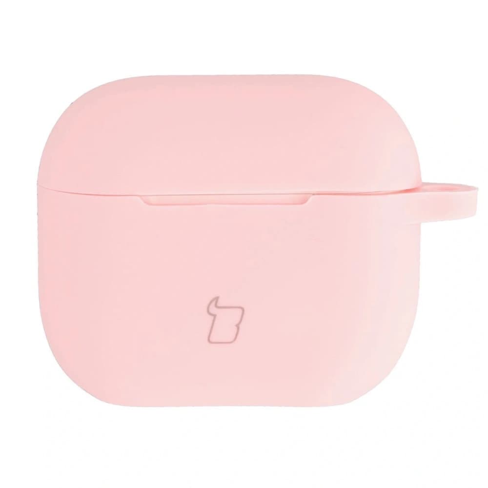 Silikonowe etui z karabińczykiem Bizon Case Headphone Silicone do Apple AirPods 3 jasnoróżowe - 3