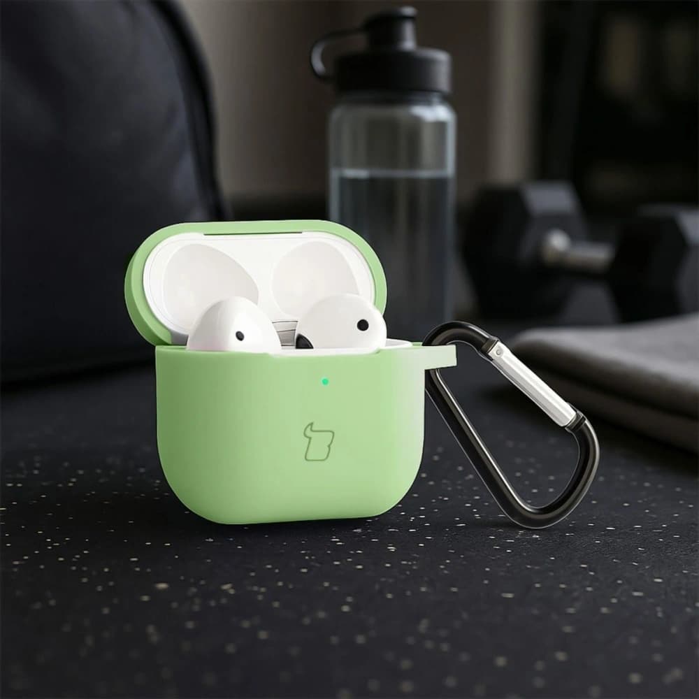 Silikonowe etui z karabińczykiem Bizon Case Headphone Silicone do Apple AirPods 3 jasnozielone - 4