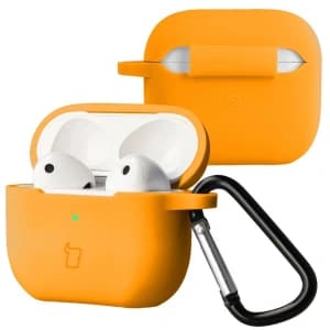 Silikonowe etui z karabińczykiem Bizon Case Headphone Silicone do Apple AirPods 3 marchewkowe