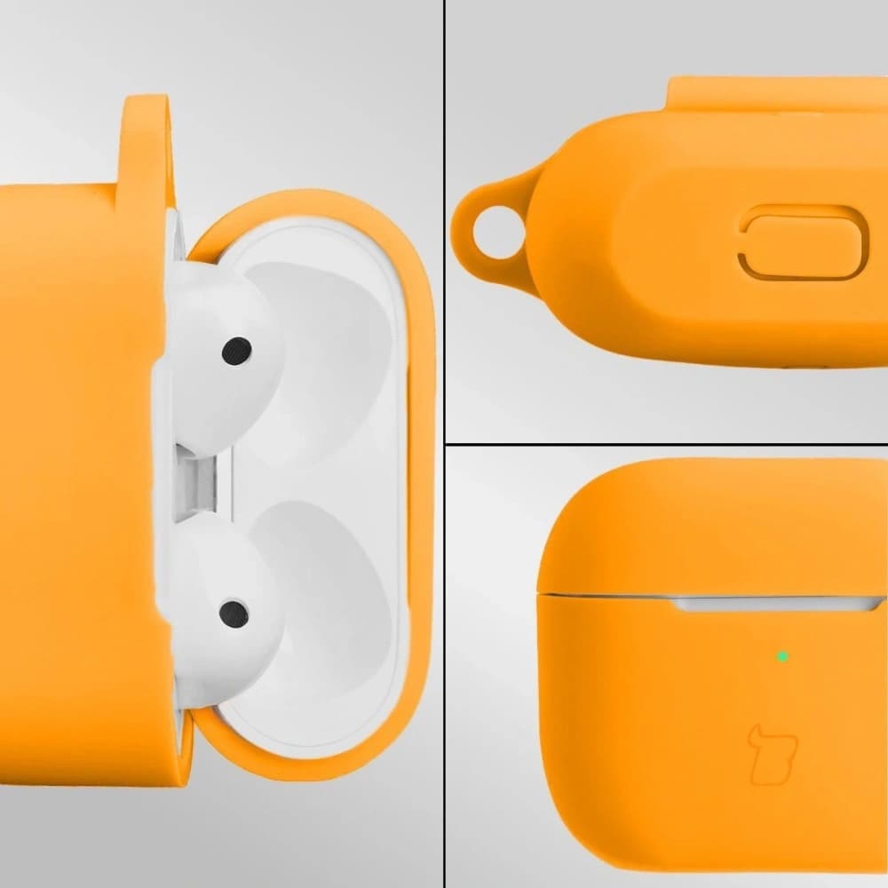 Silikonowe etui z karabińczykiem Bizon Case Headphone Silicone do Apple AirPods 3 marchewkowe - 3