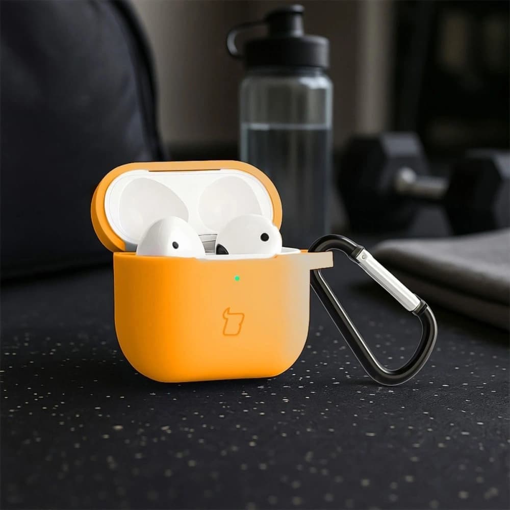 Silikonowe etui z karabińczykiem Bizon Case Headphone Silicone do Apple AirPods 3 marchewkowe - 4