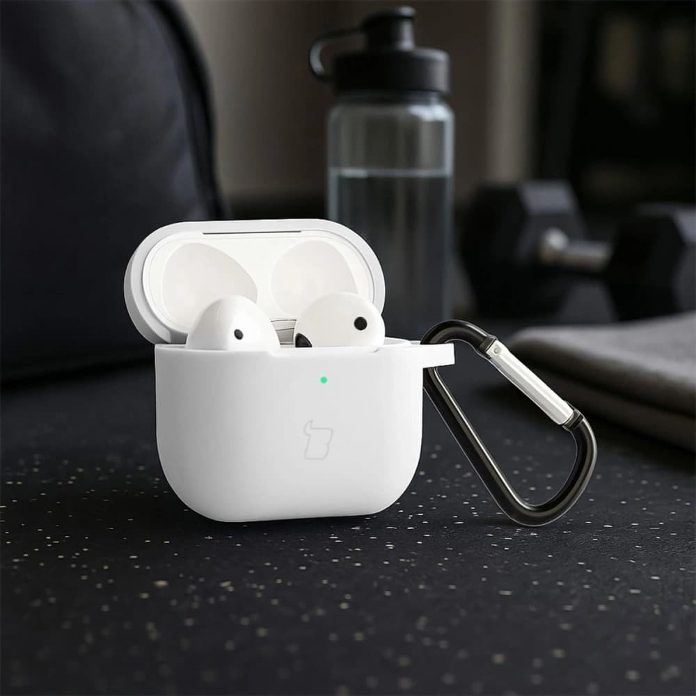 Silikonowe etui z karabińczykiem Bizon Case Headphone Silicone do Apple AirPods 3 białe - 4