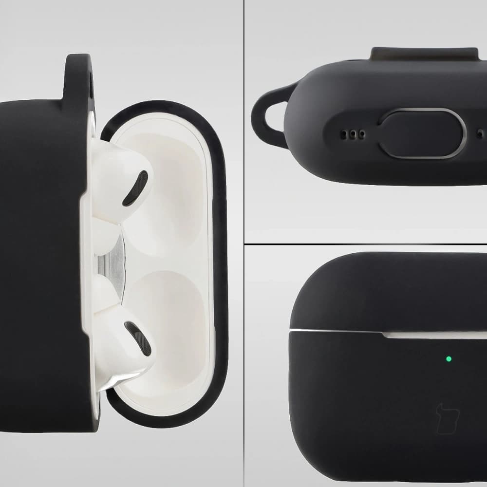 Silikonowe etui z karabińczykiem Bizon Case Headphone Silicone do Apple AirPods Pro 2 czarne - 3