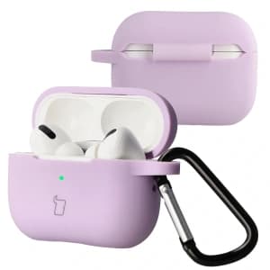 Silikonowe etui z karabińczykiem Bizon Case Headphone Silicone do Apple AirPods Pro 2 lawendowe