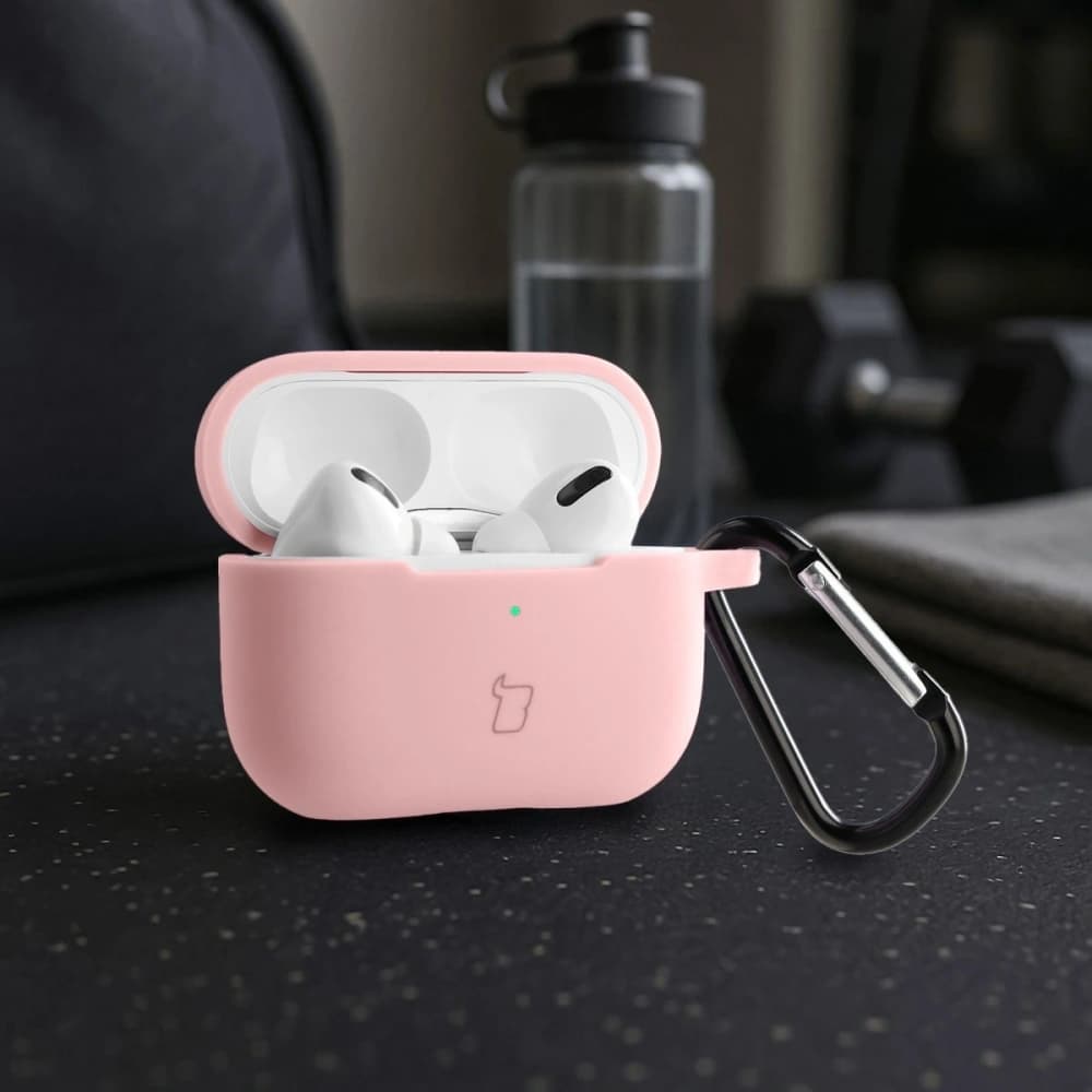 Silikonowe etui z karabińczykiem Bizon Case Headphone Silicone do Apple AirPods Pro 2 jasnoróżowe - 4