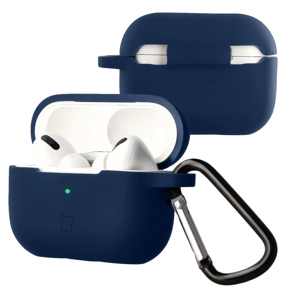 Silikonowe etui z karabińczykiem Bizon Case Headphone Silicone do Apple AirPods Pro 2 granatowe - 1
