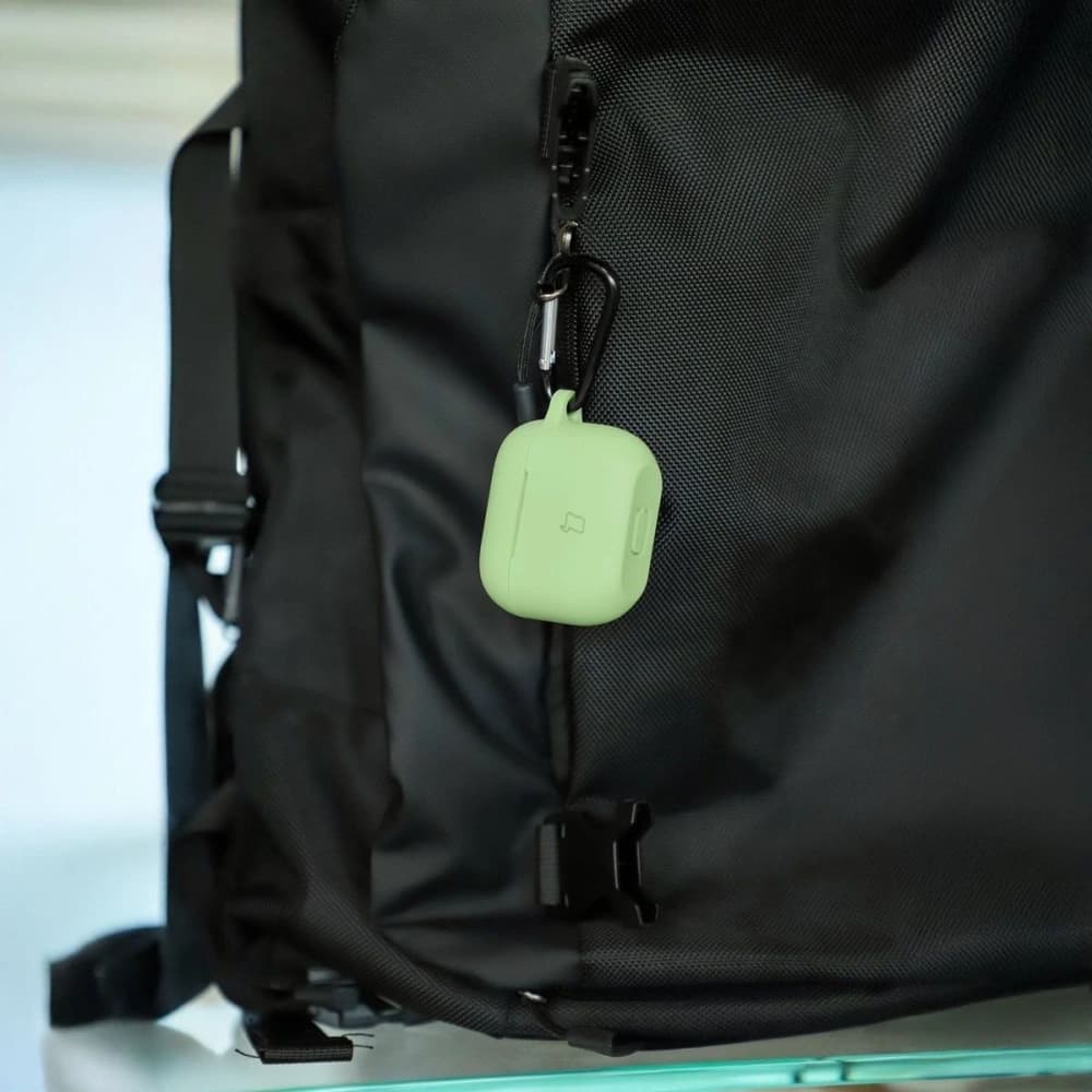 Silikonowe etui z karabińczykiem Bizon Case Headphone Silicone do Apple AirPods Pro 2 jasnozielone - 5