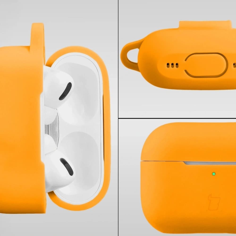 Silikonowe etui z karabińczykiem Bizon Case Headphone Silicone do Apple AirPods Pro 2 marchewkowe - 3
