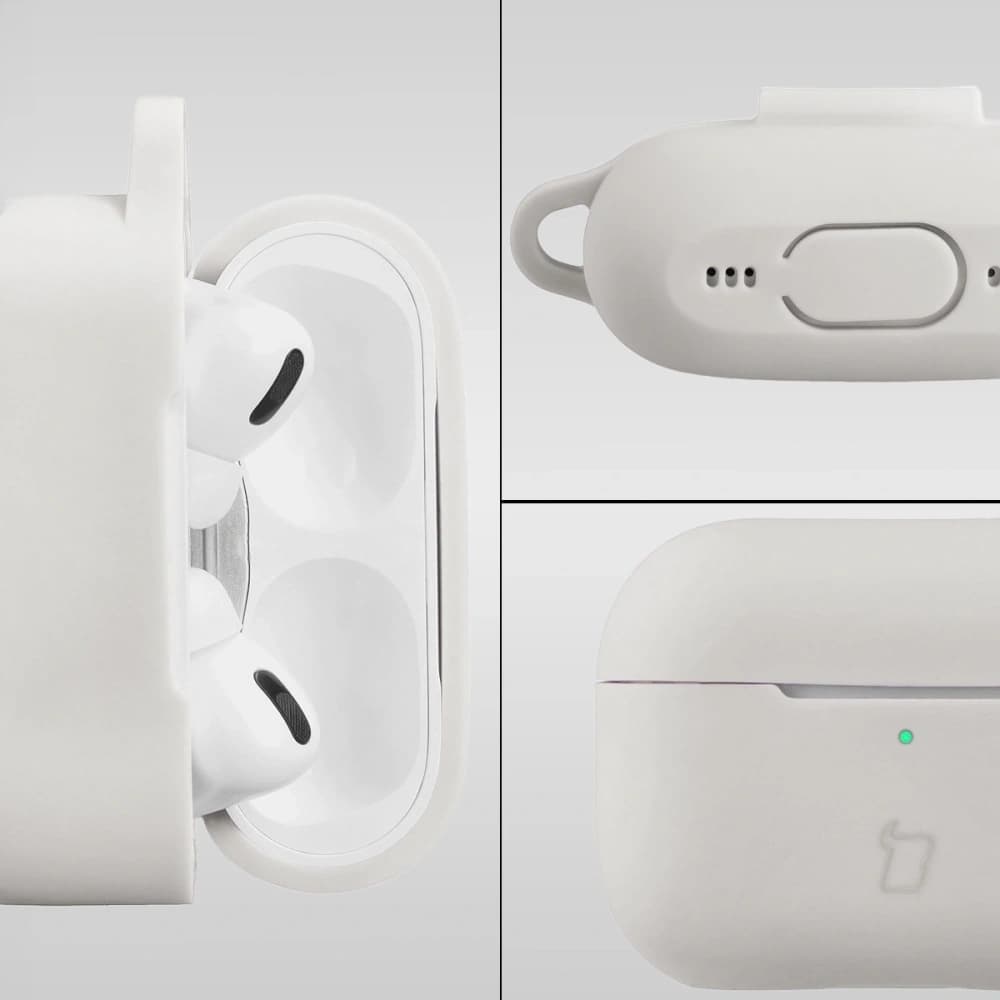 Silikonowe etui z karabińczykiem Bizon Case Headphone Silicone do Apple AirPods Pro 2 białe - 3